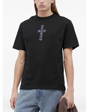Ice & Techno Cross Logo-Print T-Shirt - Black