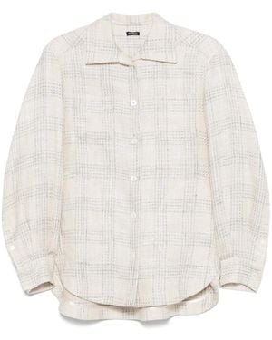 Kiton Checked Overshirt - White