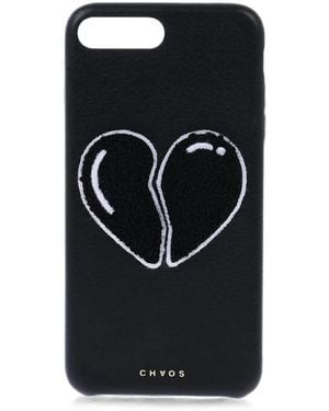Chaos Broken Heart Leather Iphone 7 Plus Case - Black