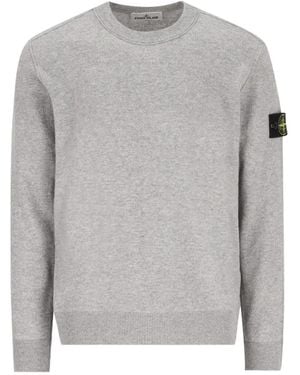Stone Island Pullover Mit Logo-Patch - Grau