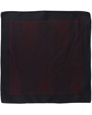 ZEGNA Geometric Print Pocket Square - Black