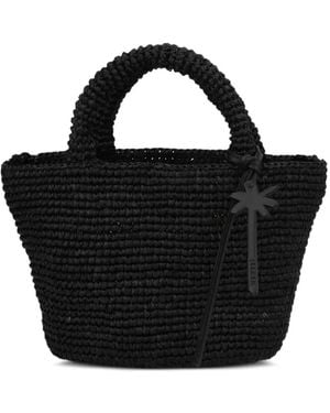 Manebí Woven Handle Shoulder Bag - Black