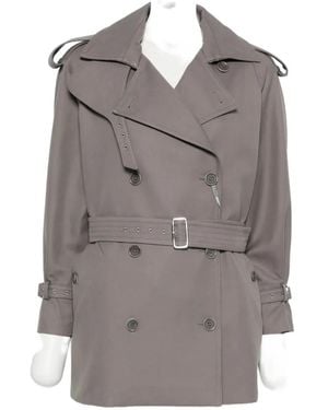 Max Mara Cacio Double-Breasted Belted Trench Coat - Grey