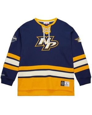 Mitchell & Ness Nashville Predators Heritage Lace-Up Pullover - Blue