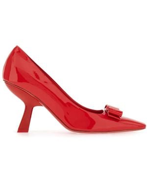 Ferragamo ヴァラリボン 85mm パンプス - レッド