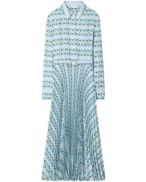 Tory Burch Twill-Kleid Mit Grafischem Print - Blau