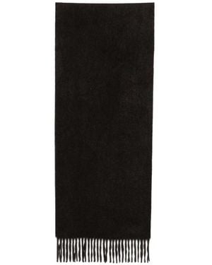 N.Peal Cashmere Woven Fringed Scarf - Black