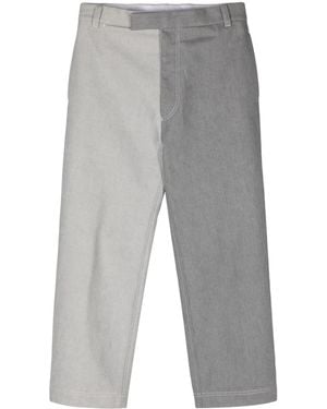 Thom Browne Two-Tone Straight-Leg Jeans - Gray