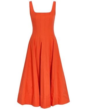 STAUD Wells Flared Midi Dress