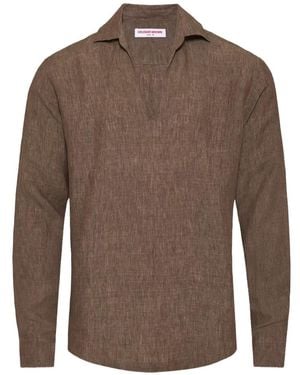 Orlebar Brown Ridley V-Neck Shirt - Brown