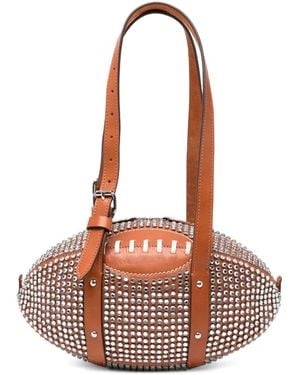 Monse Football Shoulder Bag - White