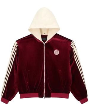 RTA Rei Crest-Motif Bomber Jacket - Red