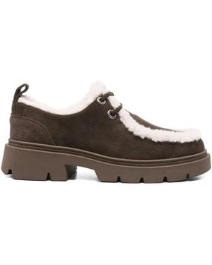 Inuikii Mocabee Curly Shearling-Trimmed Derby - Brown