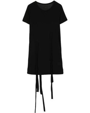 Yohji Yamamoto T-Shirt Mit Kordelzug - Schwarz