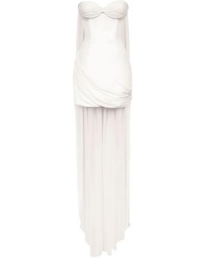 POST MERIDIEM Corset Draped Mini Dress - White