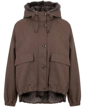 VALENTINI 1972 Hooded Raglan-Sleeve Coat - Brown