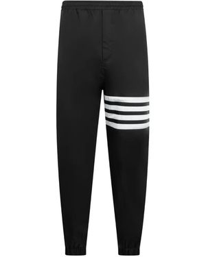 Thom Browne Drawstring Striped-Detail Track Pants - Black