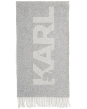 KARL LAGERFELD Logo-Detail Scarf - Grey
