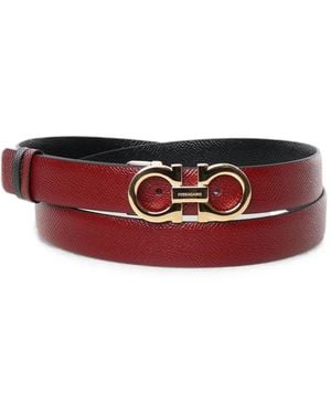 Ferragamo Gancini-Buckle Reversible Belt - Red