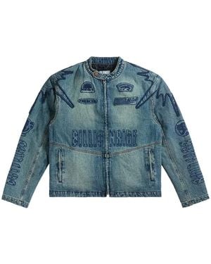 BBCICECREAM Module Moto Denim Jacket - Blue