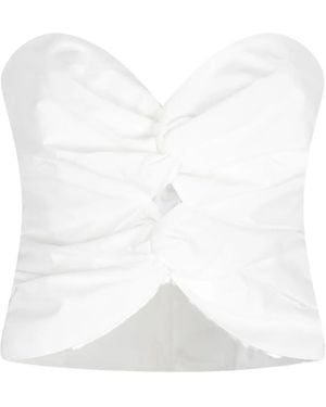 Jonathan Simkhai Ruched Twist-Front Top - White