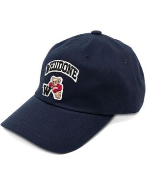 we11done Logo-Embroidered Cap - Blue