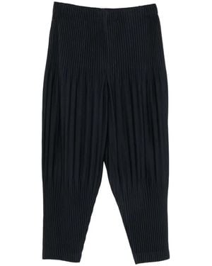 Homme Plissé Issey Miyake Pleated Tapered Trousers - Black