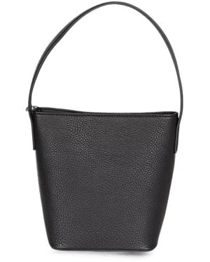 mizuiro ind Grained Leather Bucket Bag - Black