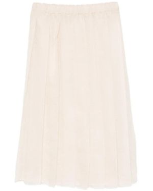 Fabiana Filippi Pleated Semi-Sheer Midi Skirt - White