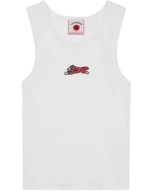 ICECREAM Top Sin Mangas Con Cuentas - Blanco