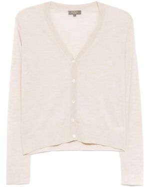 N.Peal Cashmere Vネック カーディガン - ナチュラル