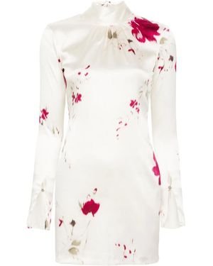 Blumarine ローズプリント ミニドレス - ホワイト