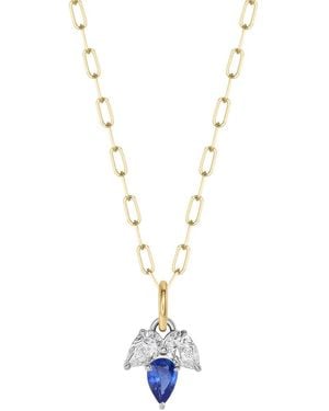 Phillips House Collar Triple Leaf En Oro Amarillo De 18 Ct Con Diamantes Y Zafiros - Metálico