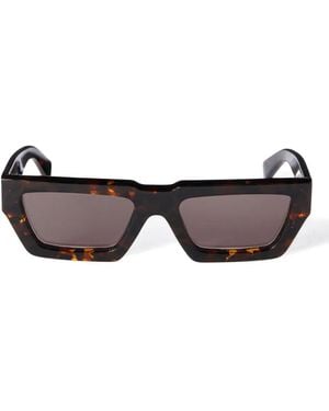 Off-White c/o Virgil Abloh Geometric-Frame Tortoiseshell Sunglasses - Brown