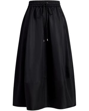 Cinq À Sept Drawstring Pocket Midi A-Line Skirt - Black