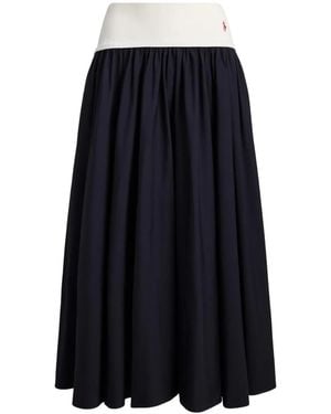 Polo Ralph Lauren Maxi Contrast-Waistband Skirt - Blue