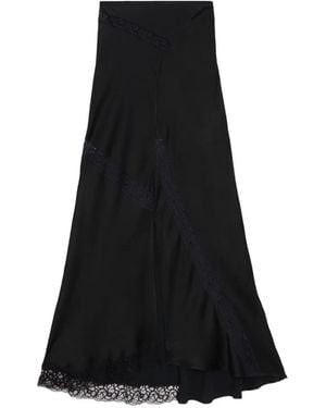 MSGM Lace Panel Maxi Skirt - Black