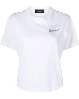 DSquared² Boxy-Fit Cotton T-Shirt - White