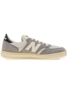 New Balance T500 Suede Leather Trainers - White