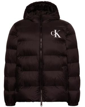 Calvin Klein Logo-Print Puffer Jacket - Black