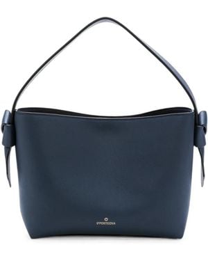La Portegna Paulita Leather Tote Bag - Blue