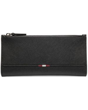 Bally Continental Leren Portemonnee Met Reliëf - Zwart