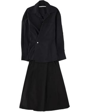 Alexander Wang Collared Organic-Cotton Midi Dress - Black