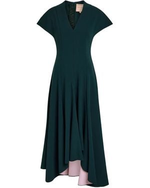 ROKSANDA Sapha V-Neck Asymmetric Dress - Green