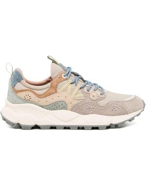 Flower Mountain Perforated Panelled Trainers - White