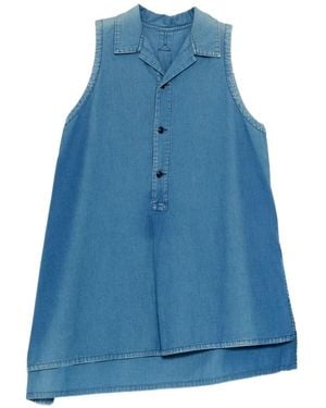 Y's Yohji Yamamoto Asymmetric Sleeveless Top - Blue