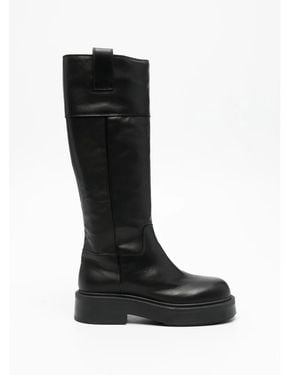 Vic Matié Stivale Xavier Leather Knee-High Boots - Black