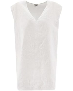 Aspesi V-Neck Linen Top - White