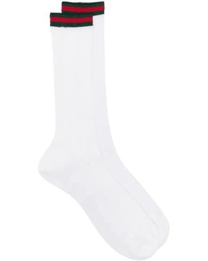 Gucci Calcetines Con Detalle Web - Blanco
