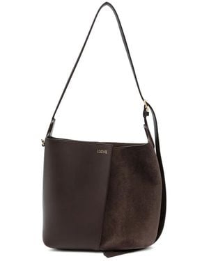 Loewe Bilbao Leather-Suede Shoulder Bag - Black